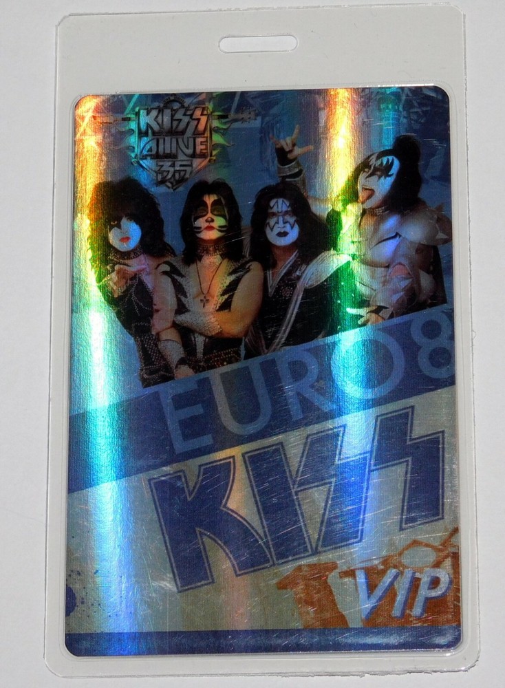 KISS Laminate Pass VIP Europe Alive 35 Concert Tour 2008 Vintage Kiss