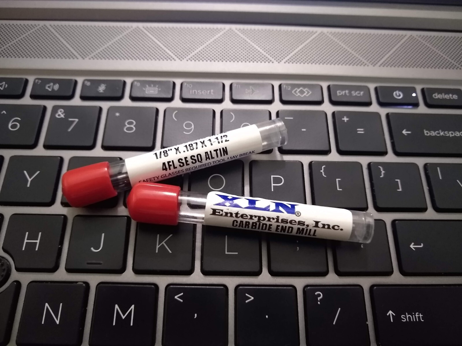 Qty 2, 1/8" carbide end mill altin coated made in usa