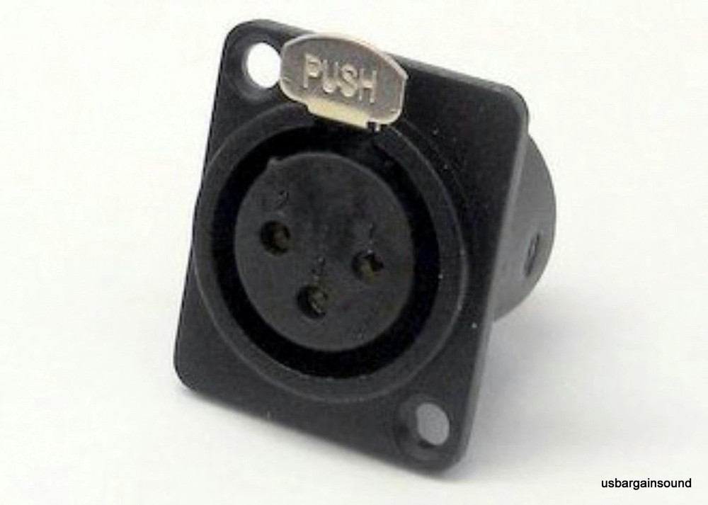 (25 PACK) PROCRAFT PXLRFP-B "D" Type Panel Mount XLRF Connector w/ Black Shell