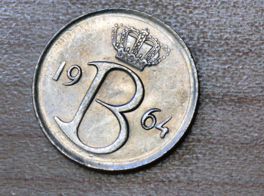 1964 Belgium 25 Centimes Dutch text