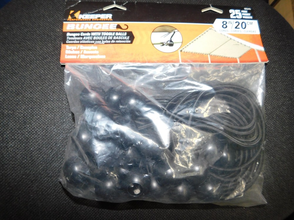 -Keeper - 8" Canopy Bungee Cords with Toggle Balls, 25 Pack