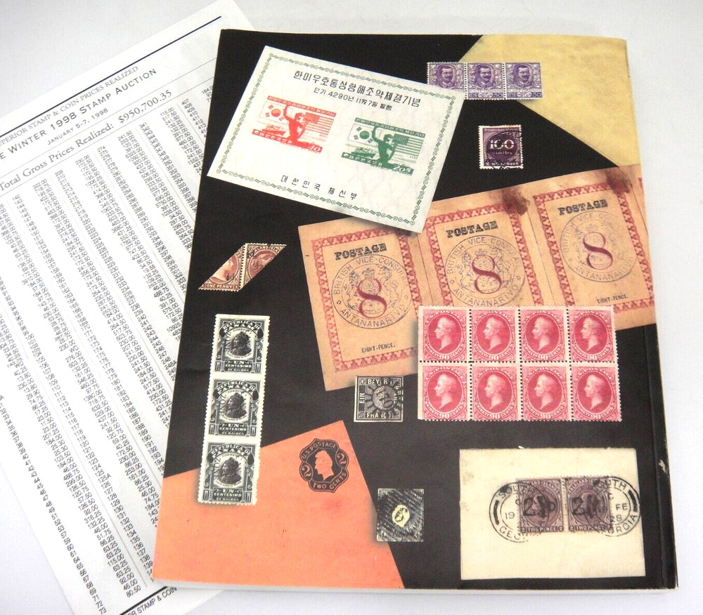 Superior 1998 Winter Stamp Auction Catalog Handpainted FDCs Cachets Ducks Israel