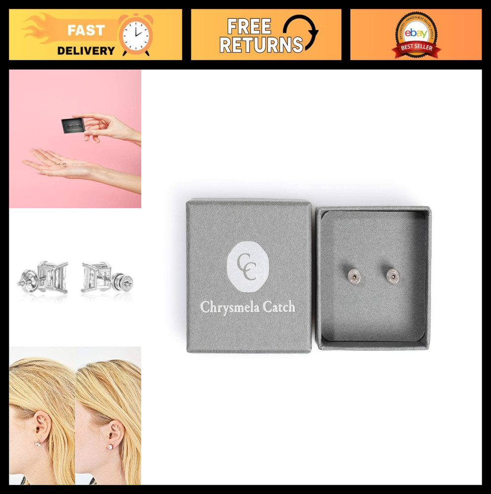 Secure Earring Backs - Platinum Patented Technology, Fits All Earring Posts, Rep