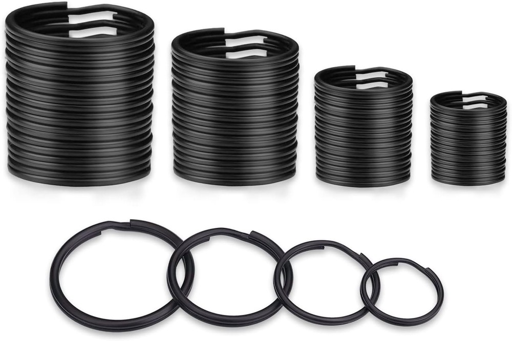 Metal Key Rings 40 Pack Split Ring Assorted Sizes