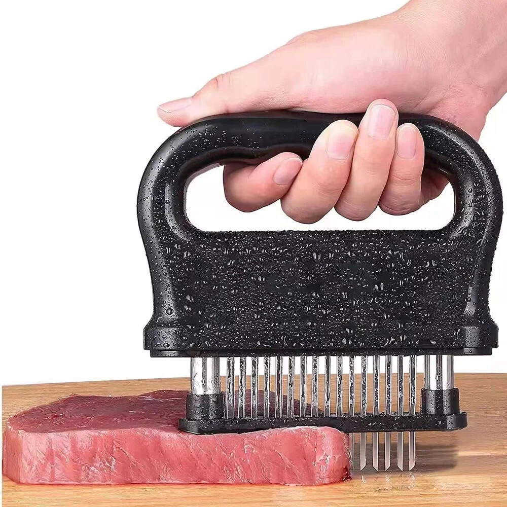 New Meat Tenderizer with 48 Stainless Steel Ultra Sharp Needle Blades BBQ Tool