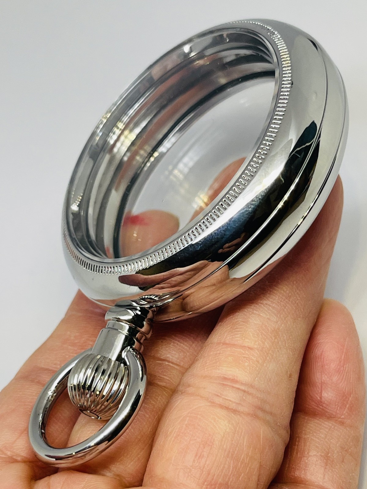 FINALLY Size 18S Railroad Display Pocket Watch Lever Set Case - Silver Plated