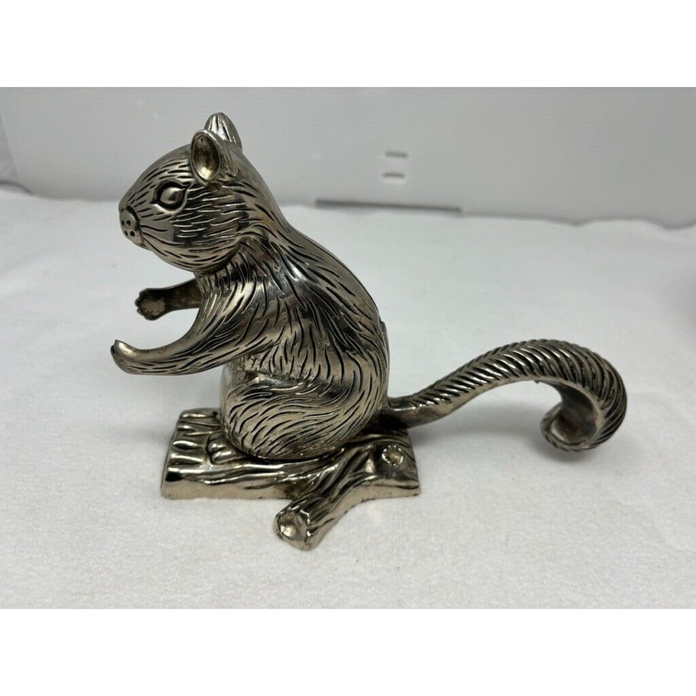 Vintage Godinger Silver Plated Squirrel Nutcracker Holidays Art Gift 8.5"