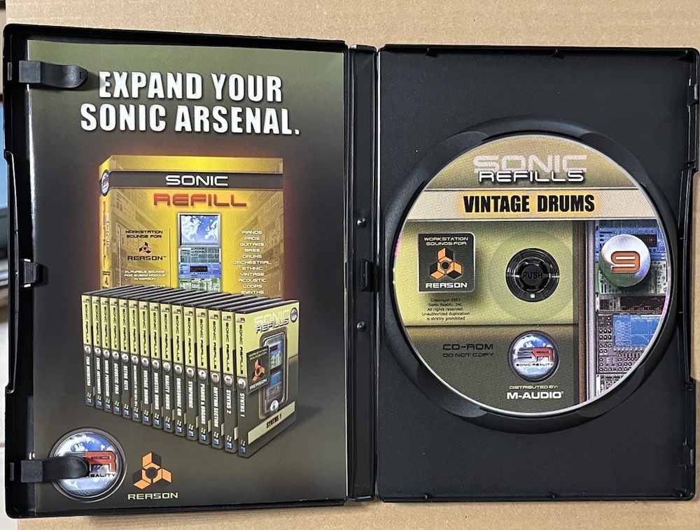 REASON SONIC REFILLS VOLUME 9 VINTAGE DRUMS CD-ROM Patches & Samples