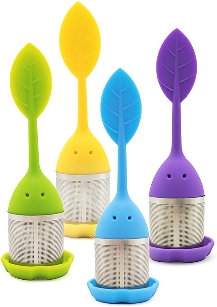 4Leaf Silicone Tea Infusers - 4 Pack Extra Fine Mesh Loose Leaf or Herbal Tea...