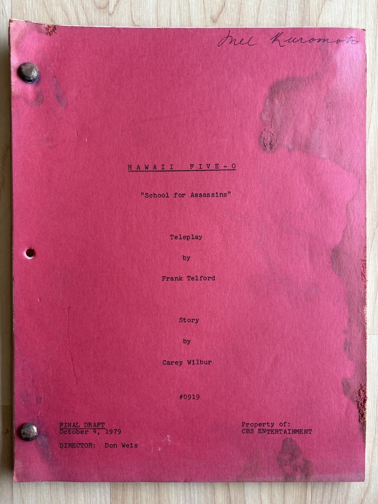 Hawaii Five-O 'School for Assassins' Original Script Final Draft