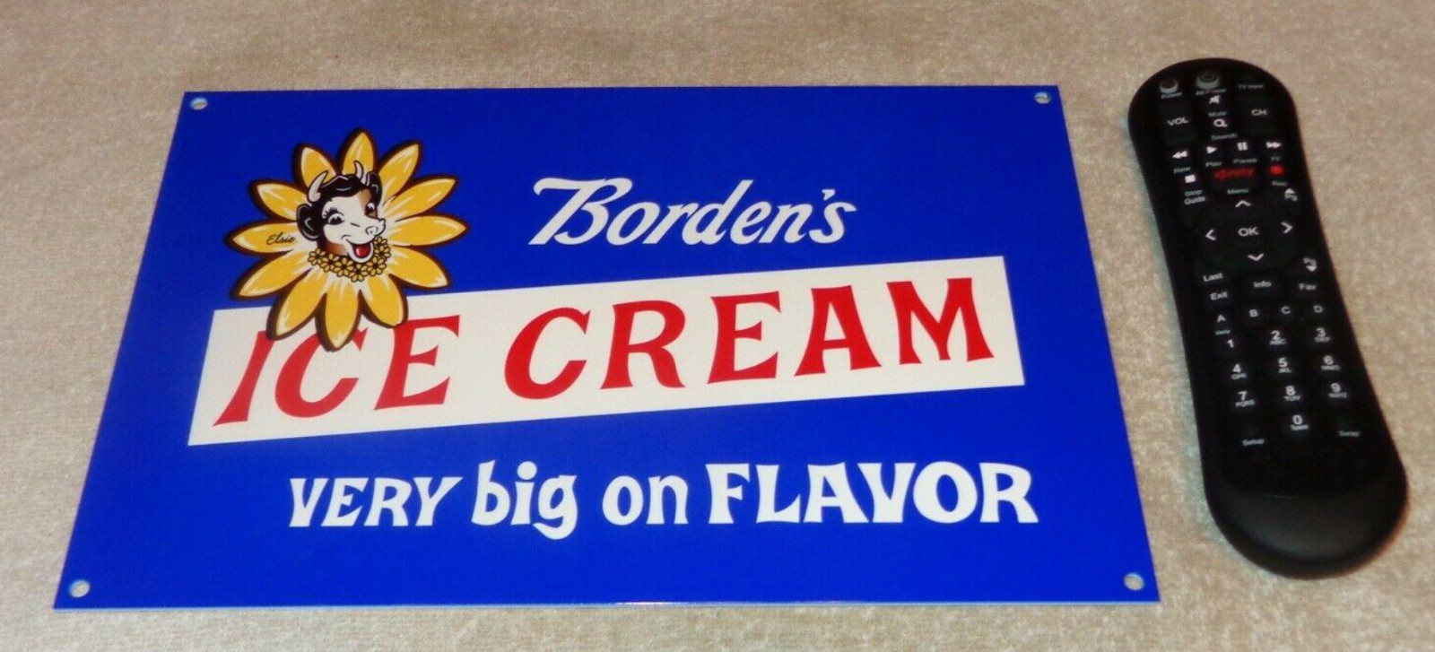 VINTAGE BORDEN'S ICE CREAM ELSIE THE COW 12" METAL BORDENS DAIRY 🥛 GAS OIL SIGN