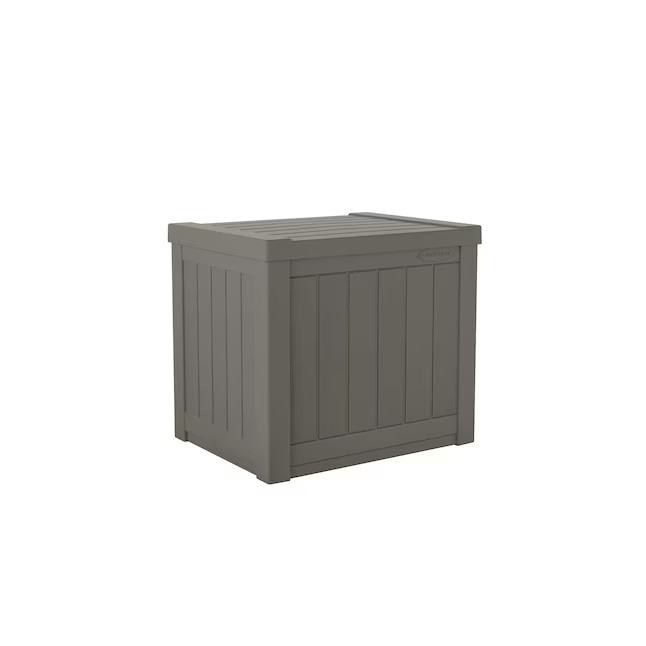 Suncast Outdoor Storage 22-Gallon Gray Plastic Deck Box, Gray