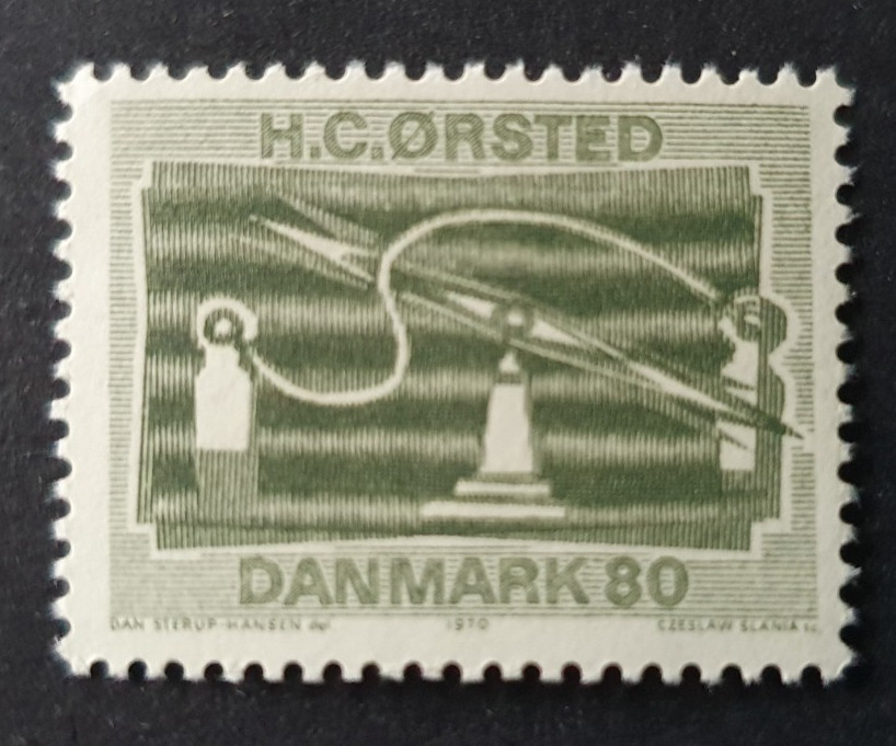 1970 DENMARK DANMARK ELECTROMAGNETISM H.C. ORSTED VF MNH