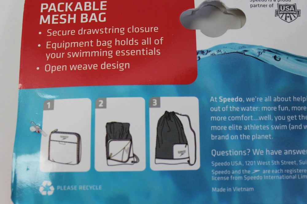 Speedo Packable Mesh Swimming Drawstring Bag Pink/Orange