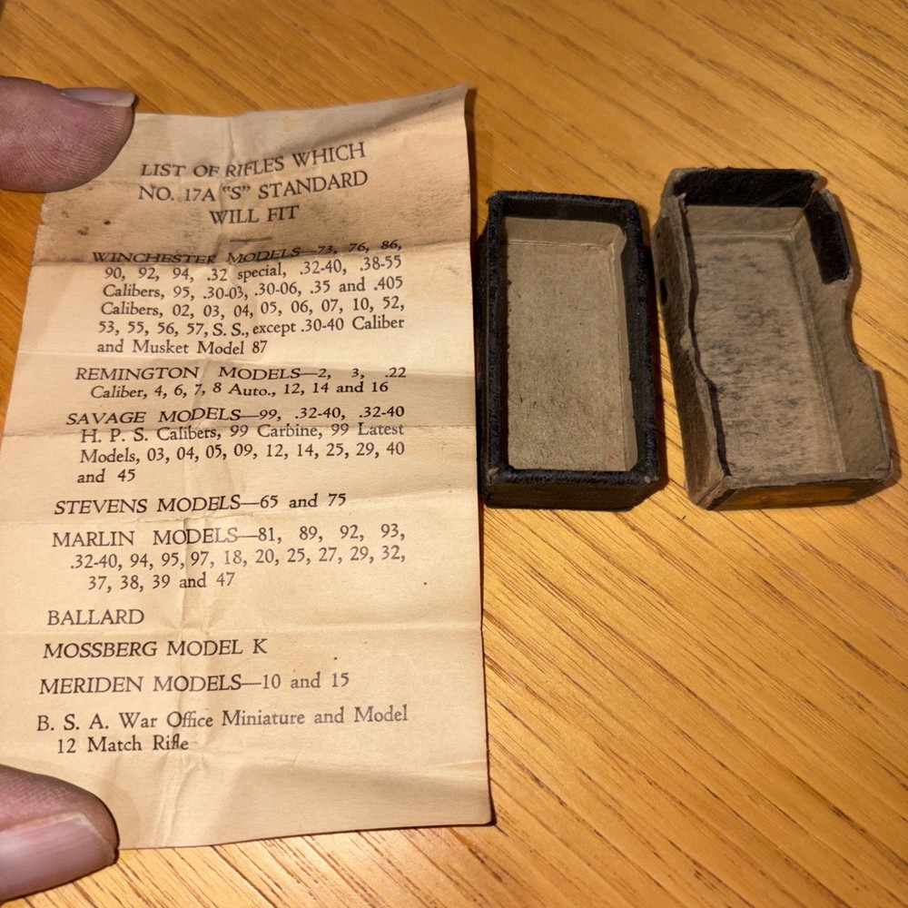 Lyman Model 17 A Sight Box Only & Instructions