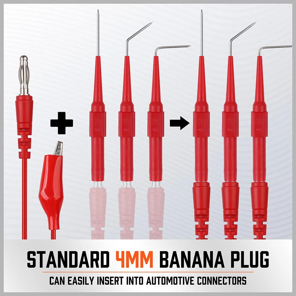 22PCS Back Probe Pin Kit, Electrical Testing Probes with 5 Colors Silico