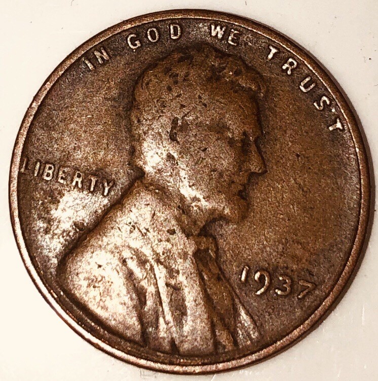 1937 Lincoln Wheat Cent With Errors