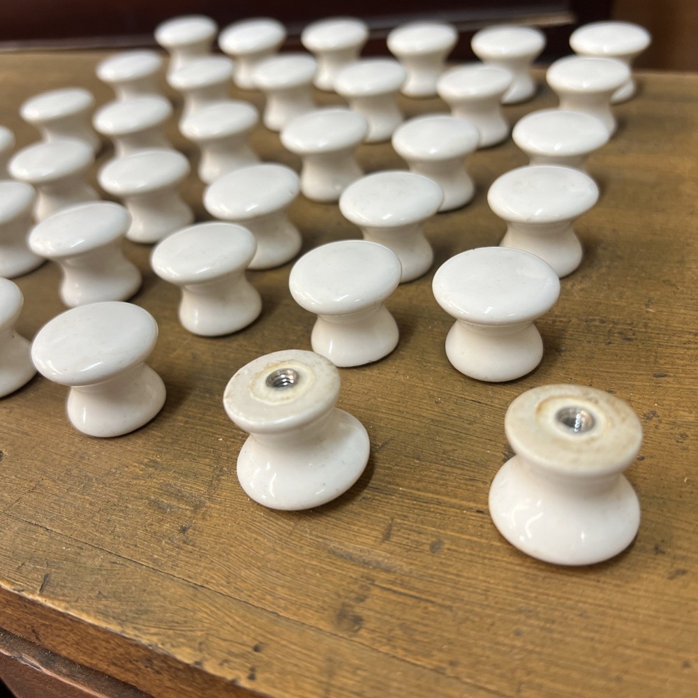 36 White Porcelain Apothecary Knobs