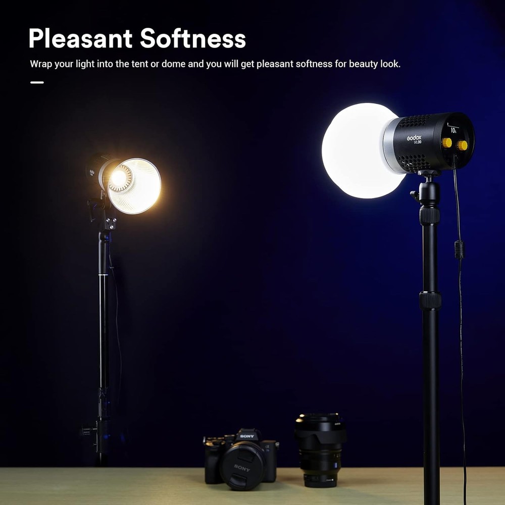 Godox ML-CD15 Diffusion Dome w/3 adapters, Flash Light Diffuser, Fit for Godox V