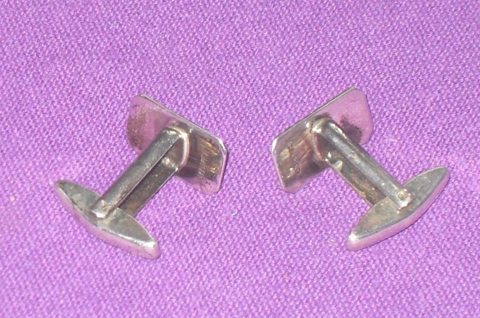 VINTAGE RETRO 1960/70s STYLISH SOLID STERLING SILVER CUFFLINKS