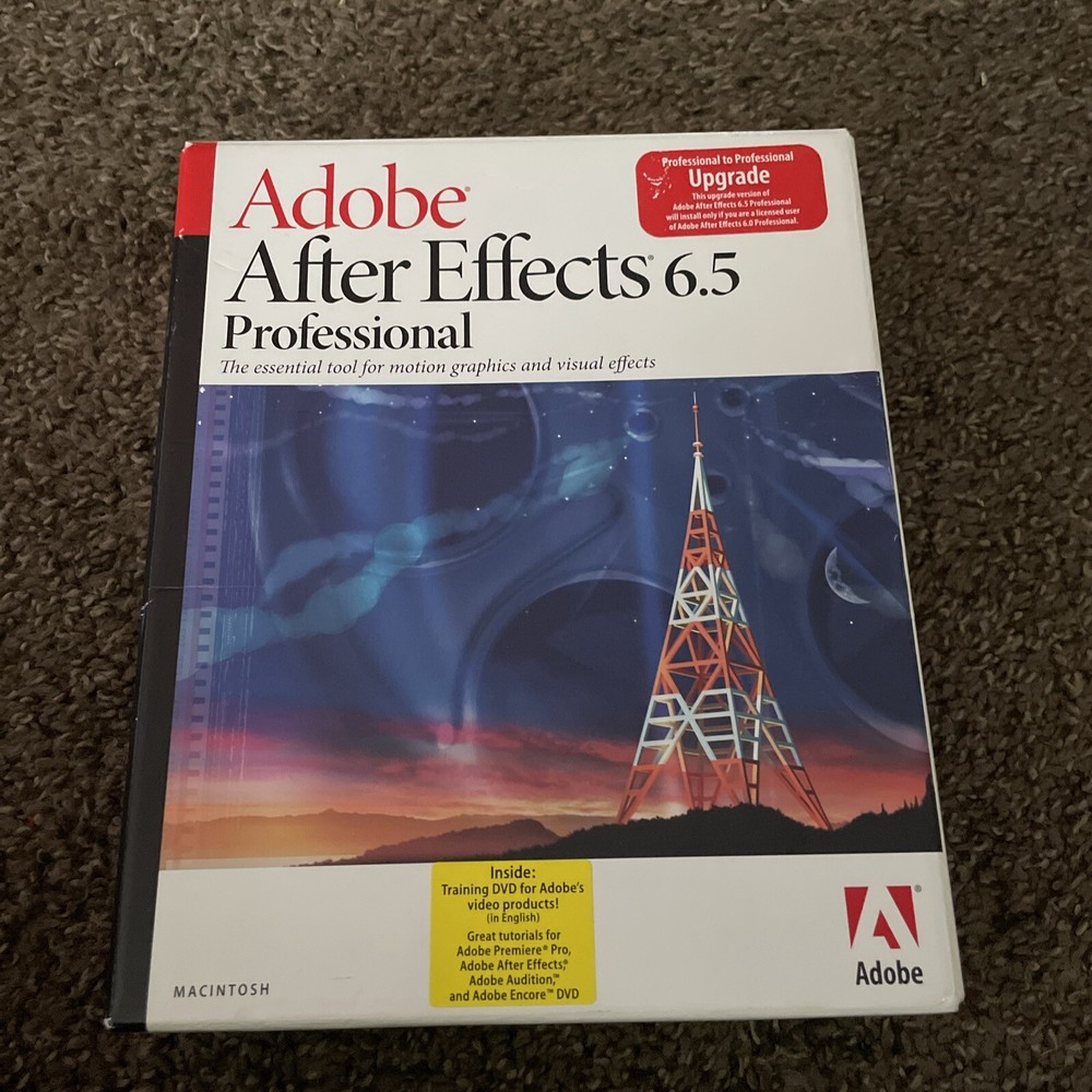 Adobe After Effects 6.5 & 6.0 Professional Software Apple Macintosh & More