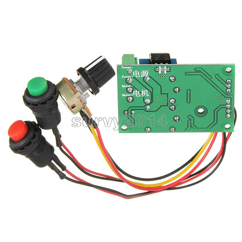 3A DC Motor Speed Controller PWM Adjustable Reversible Switch 6V/12V/24V