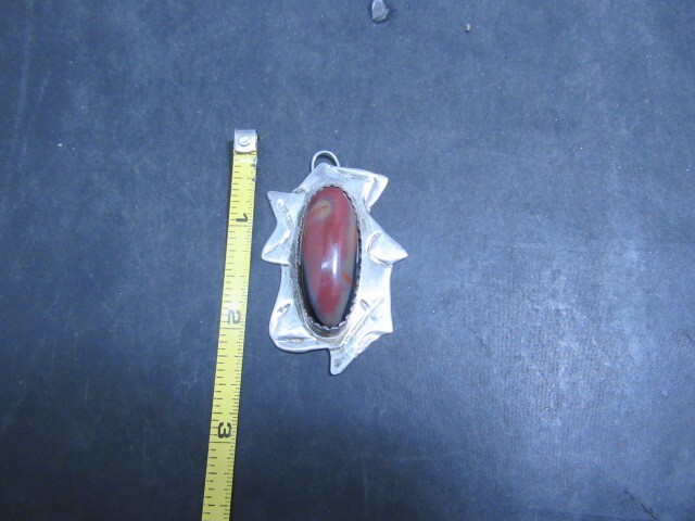native american sterling agate pendant