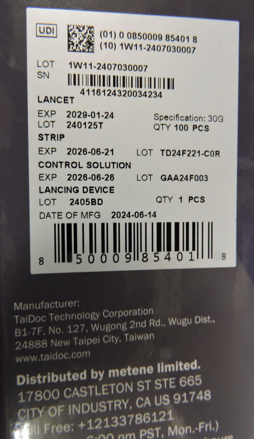 NEW Metene TD-4116 Blood Glucose Monitor/ 100 Strips 100 Lancets / Complete 2026