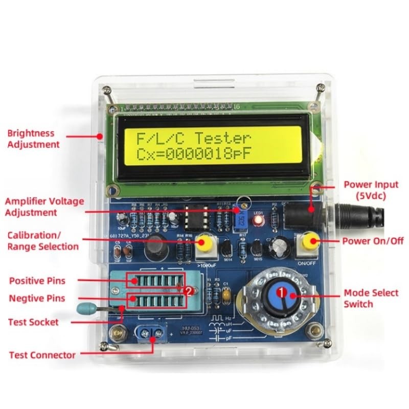 DIY Frequency, Inductance & Capacitance Meter Soldering Practice kit, Complet...