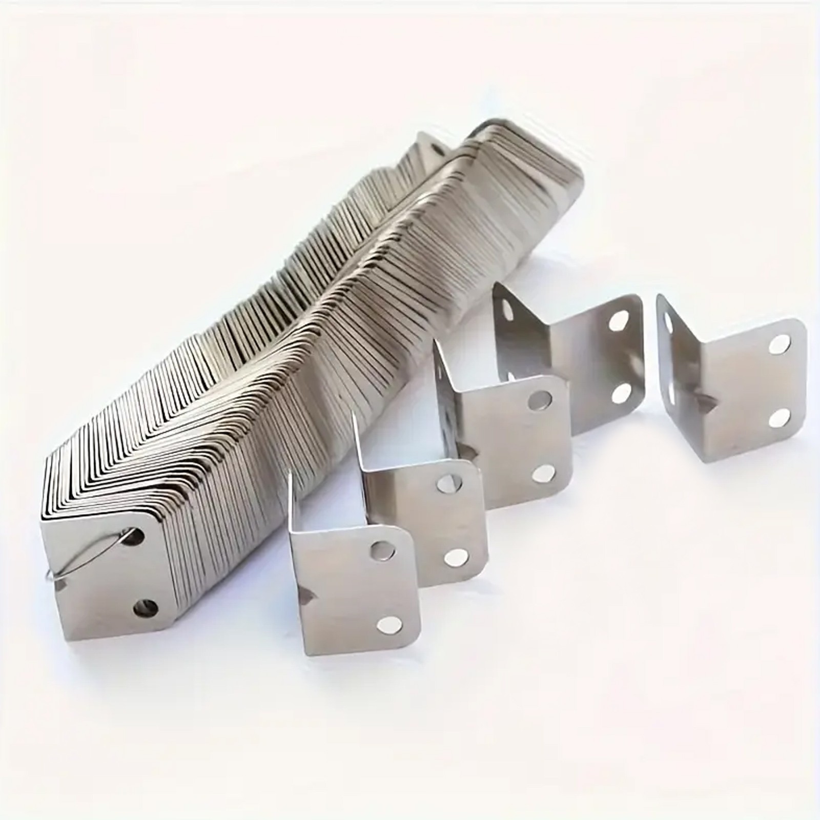 Stainless Steel L-Shaped Bracket Corner Brace 0.79in 90 Degree Angle Corner Lot