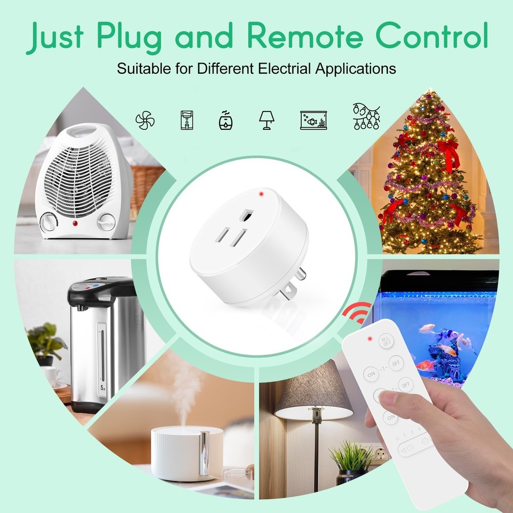 NineLeaf Remote Control Outlets, Wireless Remote Control Outlet, Remote Contr...