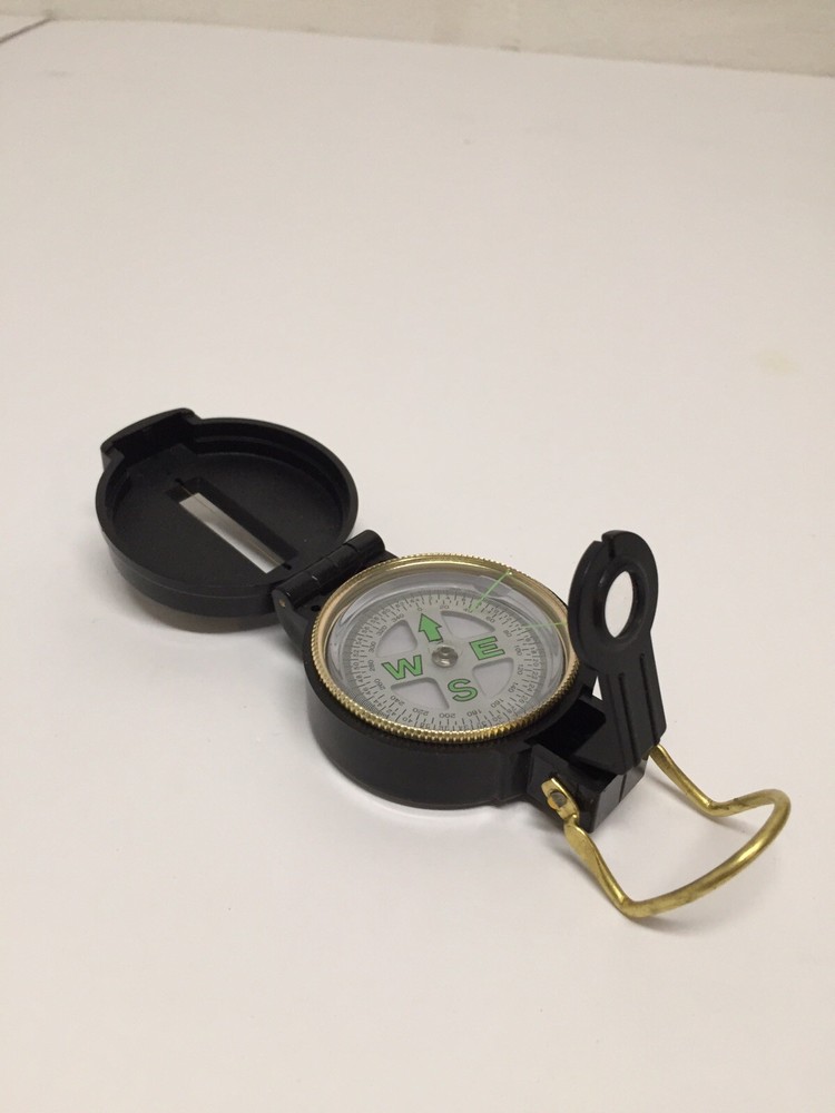 Engineer Lensatic Compass Compact Black For Camping Or Survival