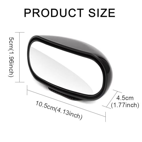 360 ° HD Blind Spot Car Mirror Rectangular, 2Pcs Blind Spot Car Rearview Stick