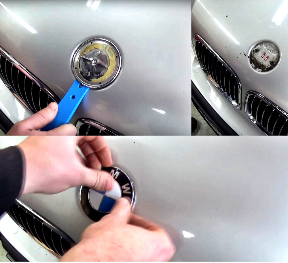 2 pieces SET BMW 82mm bonnet AND trunk emblems FOR E36 E32 E34 E60 E38