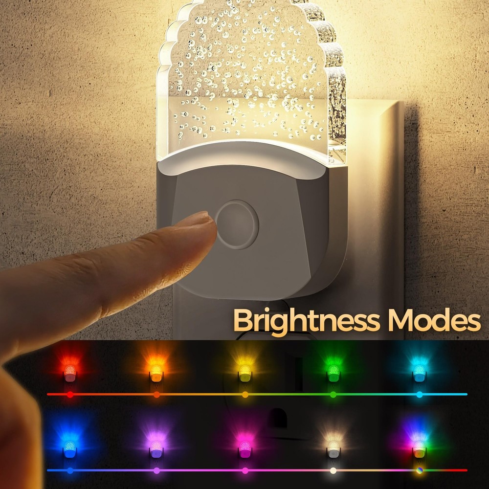 Night Lights Plug Into Wall [2 Pack], Color Changing 2 Packs, Multicolor