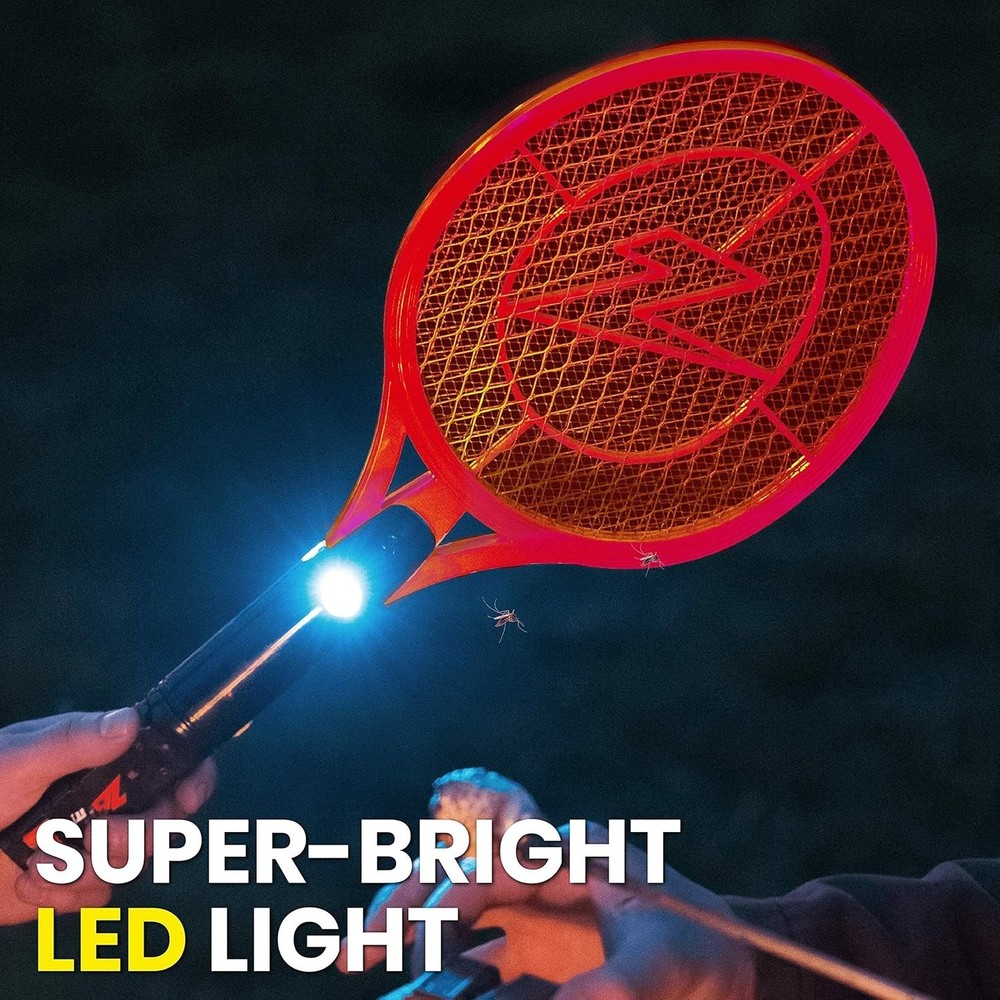 ZAP IT! Bug Zapper Rechargeable Bug Zapper Racket, 4,000 Volt, USB Charging