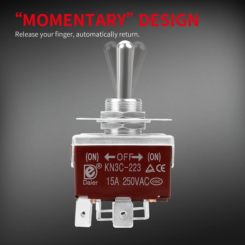 Waterproof Reverse Polarity Switch 12V Momentary Toggle Switch 30A DC Motor C...