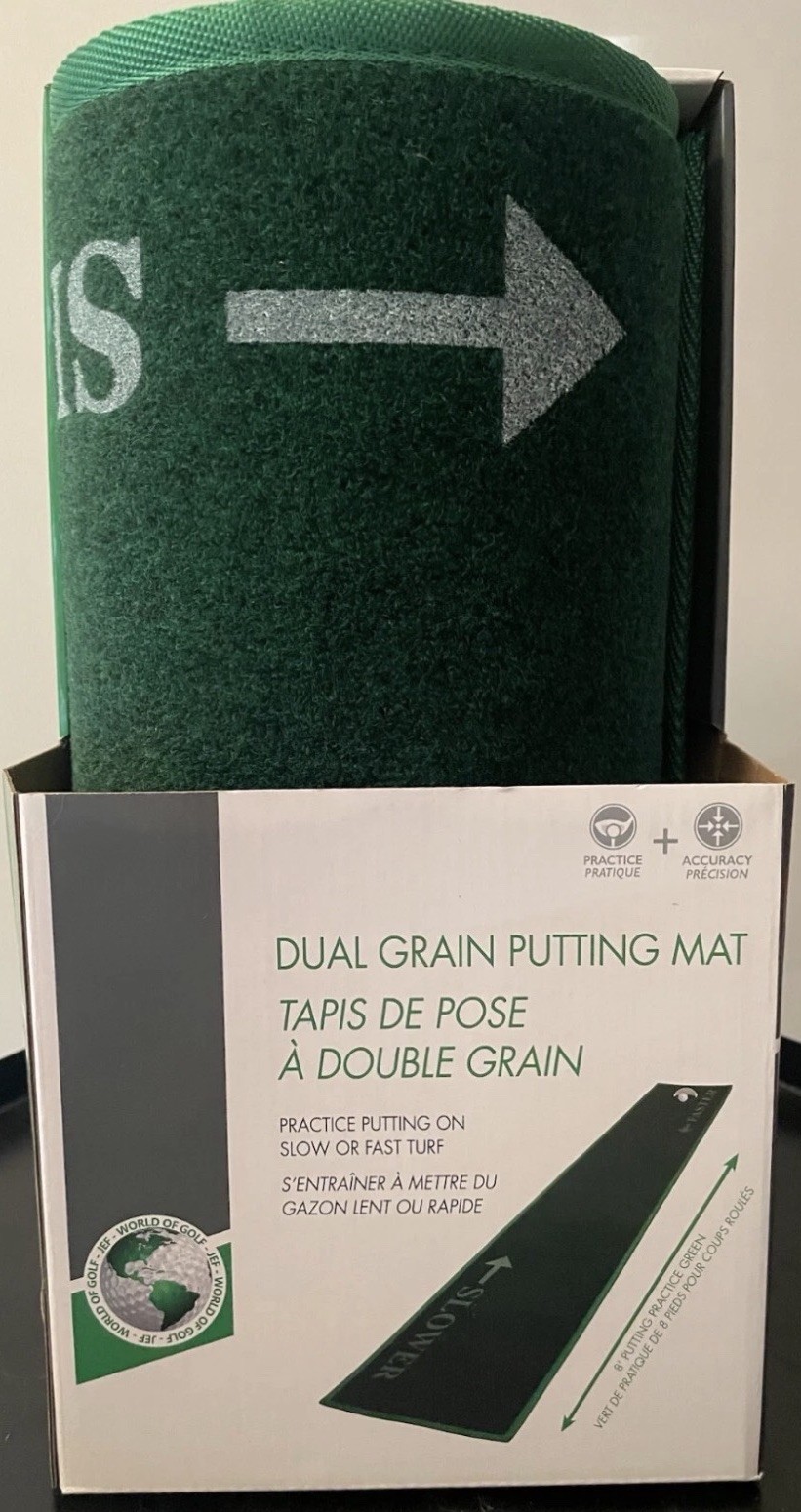 Dual Grain Slow/Fast Turf 8’ Golf Putting Putt Practice Green Mat GREAT GIFT NEW
