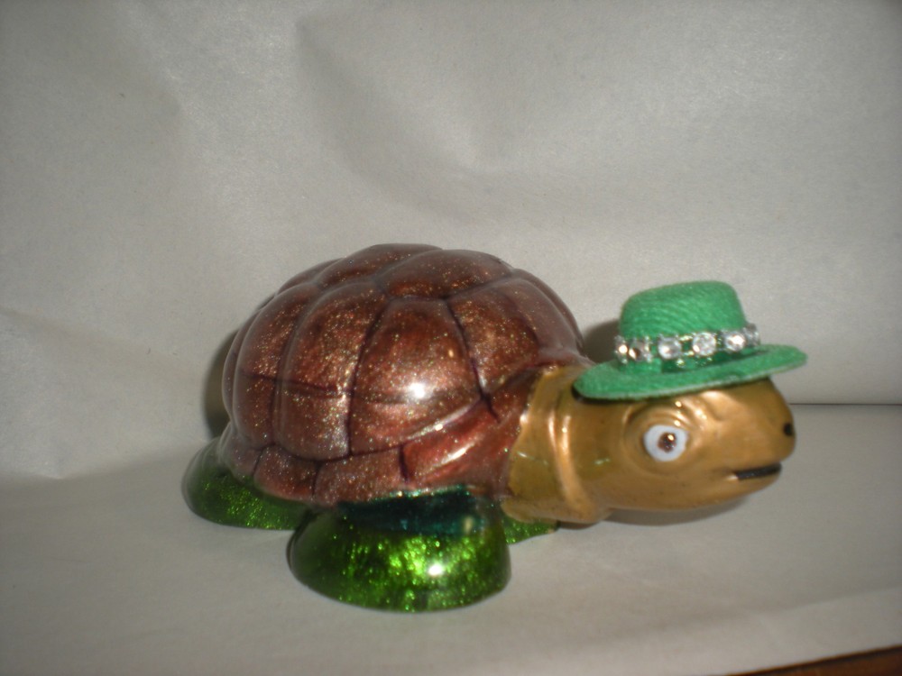 Adorable Resin Turtle With Hat