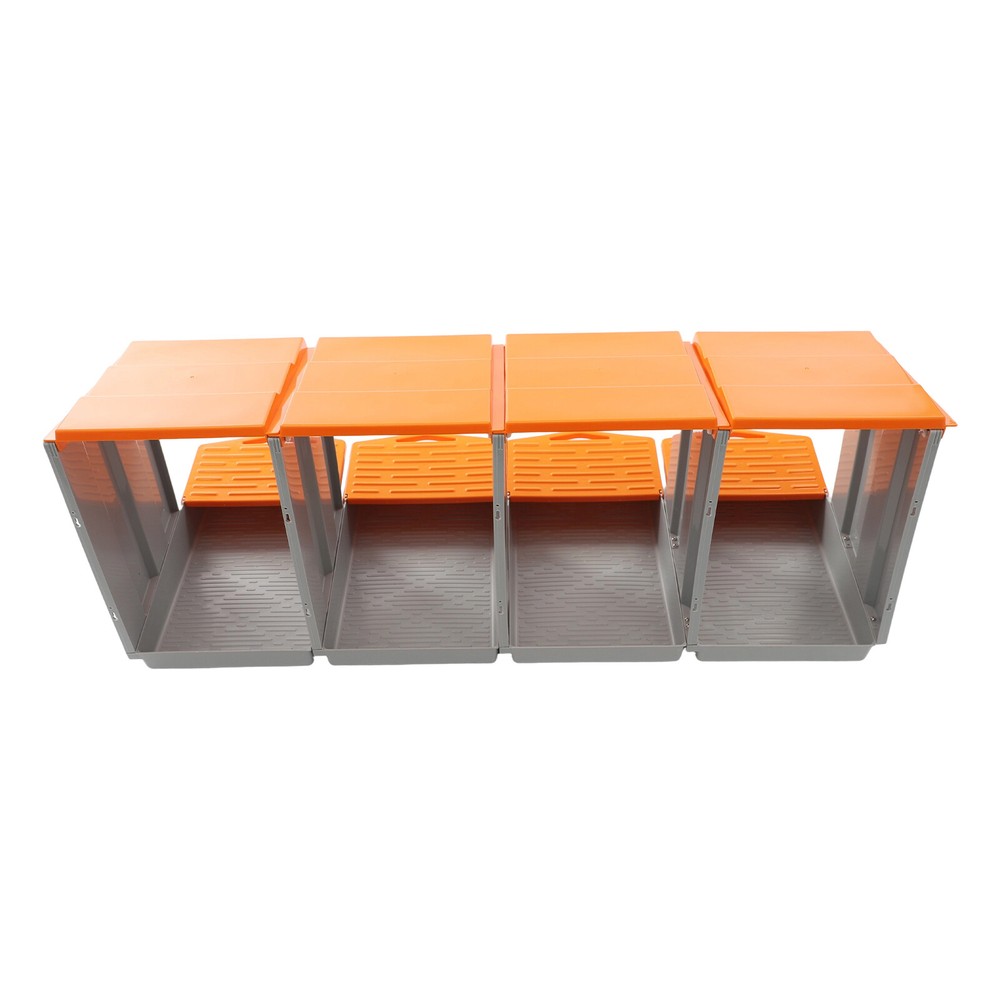 Orange 4-Compartment Chicken Nesting Box - Durable & Easy to Clean