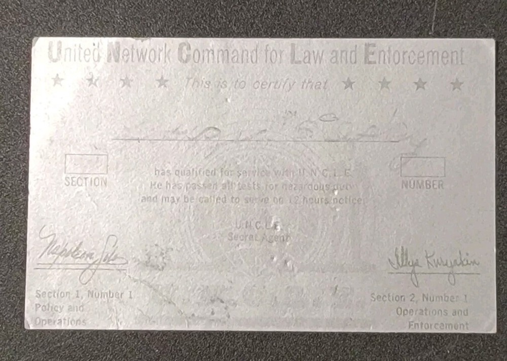 1966 U.N.C.L.E. Membership Card Vintage *condition Issues*
