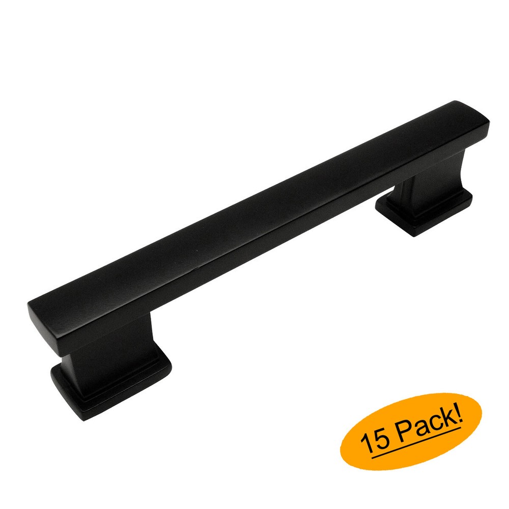 *15 Pack* Cosmas Cabinet Hardware Flat Black Contemporary Pulls #702-96FB