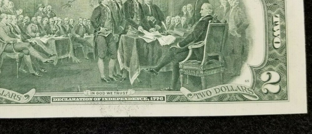 1976 $2 FRN FANCY SER# QUAD 54552222 UNCIRCULATED 2 INK ERRORS & SHIFT ERR