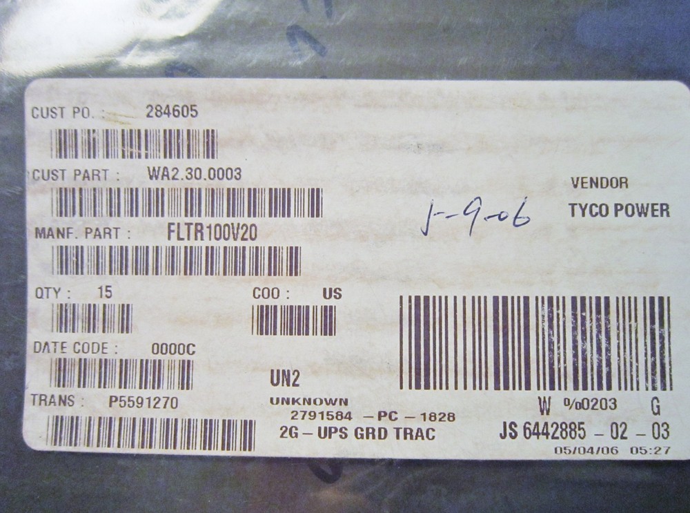 FLTR100V20 TYCO FILTER MODULE 75V 20A 4.8 mOhms 100Vin