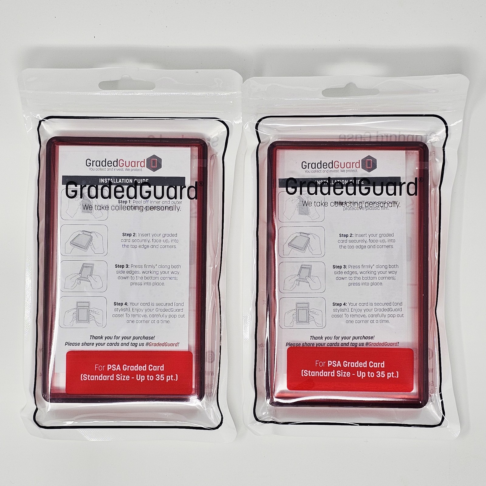 (2) Ruby GradedGuard PSA Graded Card Jewel Case Guard Protector Stackable