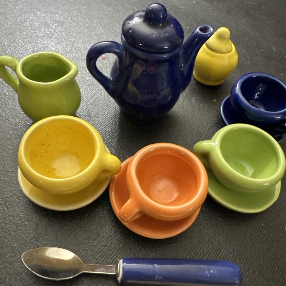 Mini Multi Color Tea At With Spoons