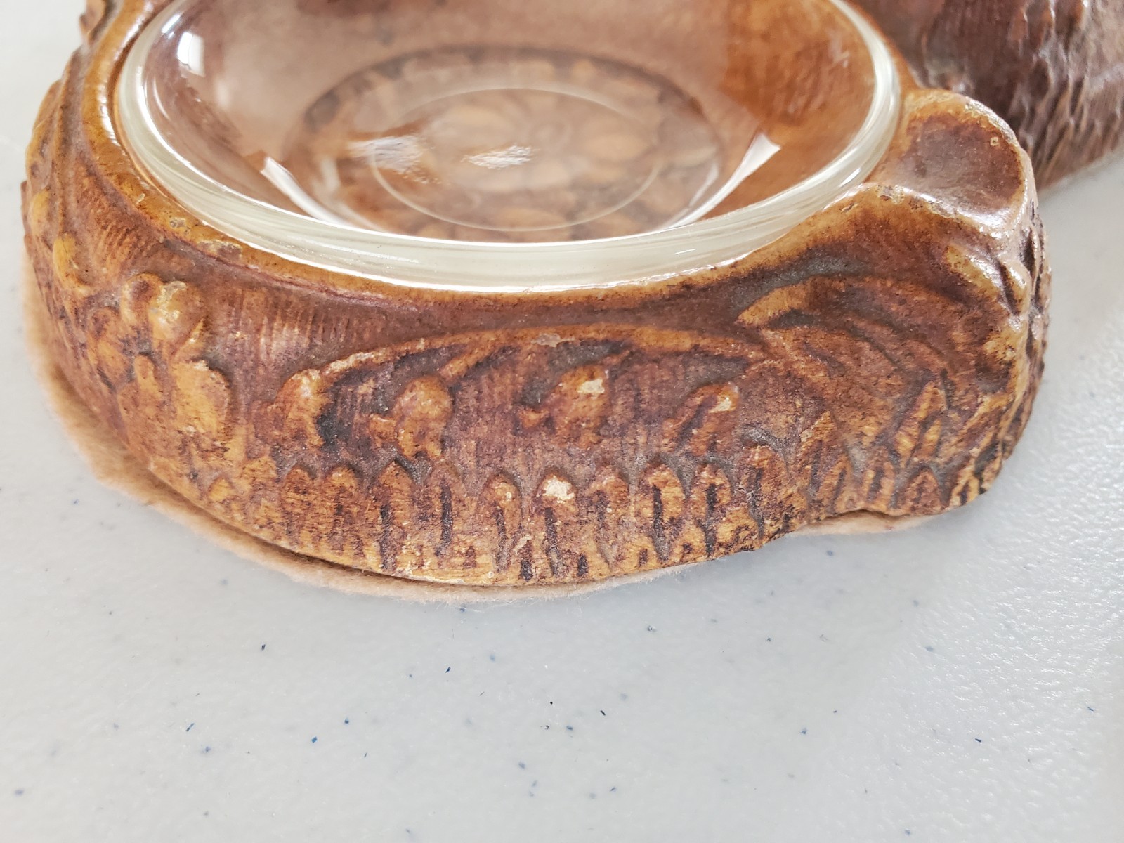 Vintage Syroco Indian & Horse Double Ashtray & Cigarette Box 1930s-40s Rare B5