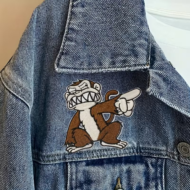 Monkey patch Embroidered Monkey Patch - Humorous DIY Iron-on or sew-on