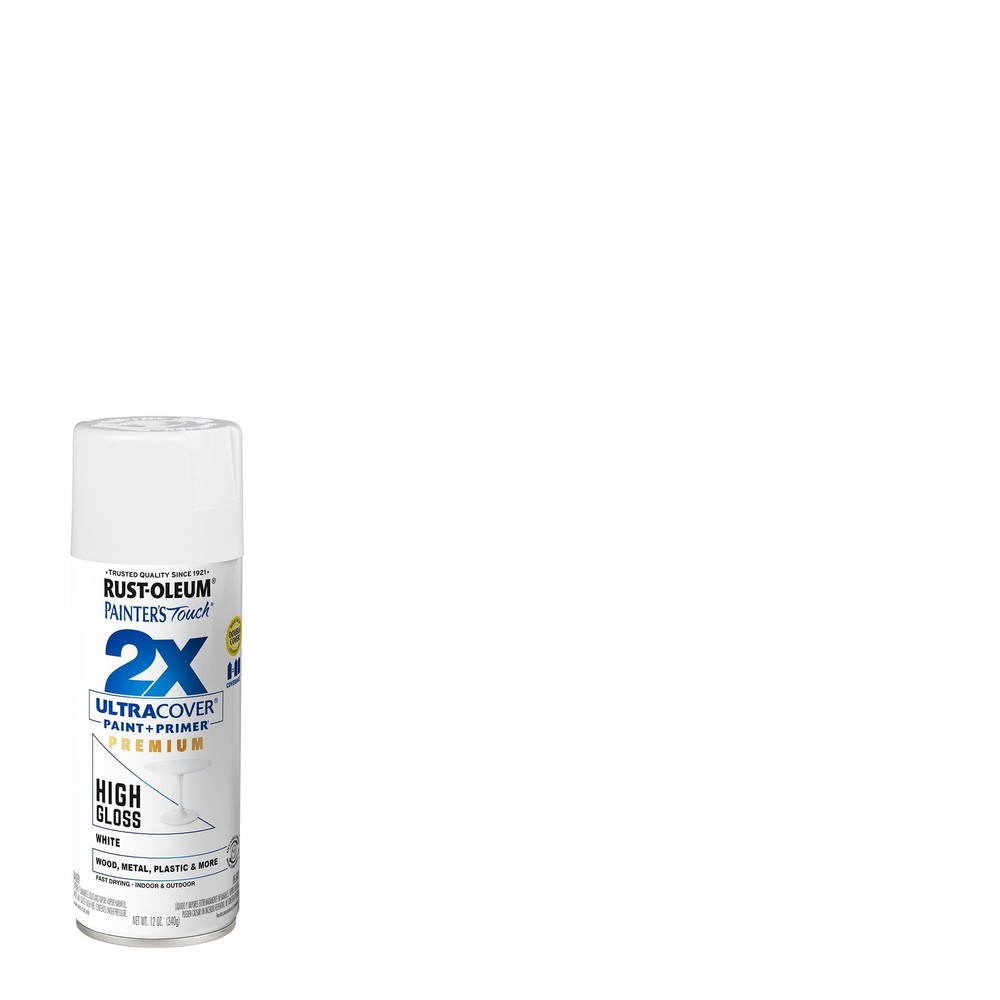 Painter's Touch High Gloss White Spray Paint 12 Ounce Durable Coverage Fast D...