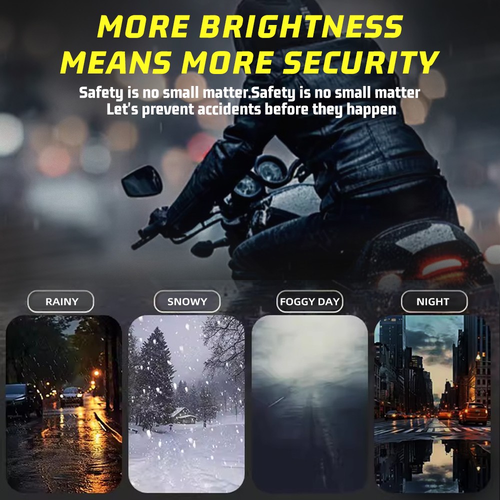 Pair LED Auxiliary Driving Spot Fog Lights Hi/low Beam Motorcycle Adventure Bike